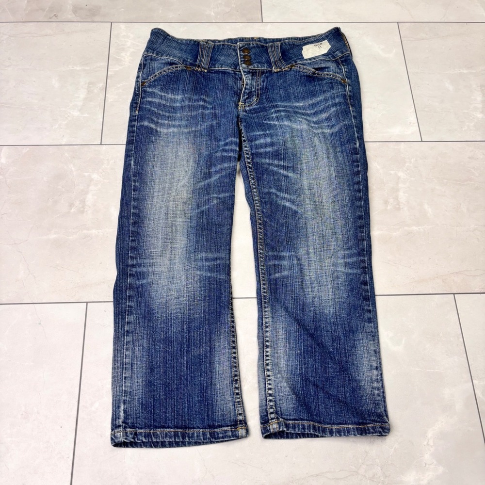 Y2K YMI Jeans Size 11 Low Rise Bootcut Flare Faded Denim Grunge 2000s